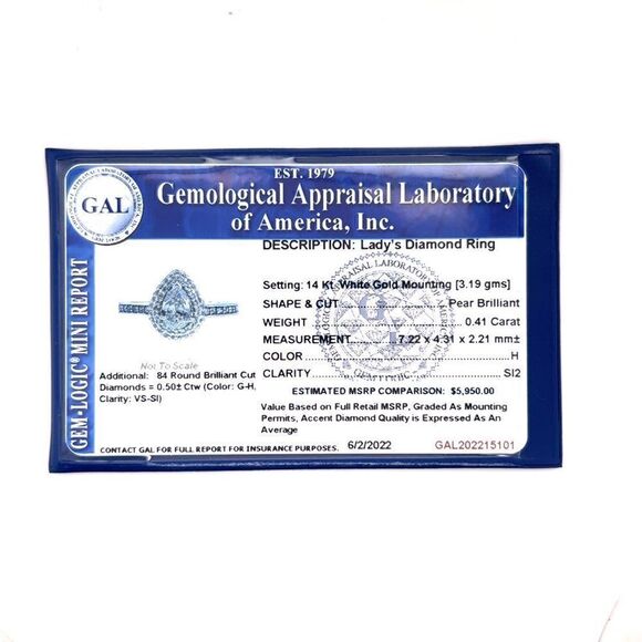 Diamond Ring Size 6.5 14k Gold 0.91 TCW 3.19 Grams Certified $5,950 215101 - Picture 14 of 14